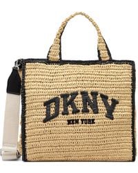 DKNY - Logo-Embroidered Woven Tote Bag - Lyst