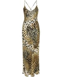 Roberto Cavalli - Leopard Print Silk Dress - Lyst