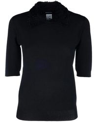 Fabiana Filippi - Textured-Collar Knitted Top - Lyst