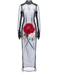 MITILIANE COUTURE - Rose Semi-Sheer Maxi Dress - Lyst