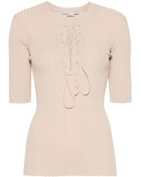 Stella McCartney - Lace-up Ribbed Top - Lyst