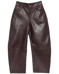 Lois - Wide-Leg Leather Trousers - Lyst
