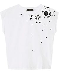 Twinset - Camiseta con bordado floral - Lyst