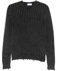 Off-White c/o Virgil Abloh - Ribbed Distressed-Finish Sweater - Lyst