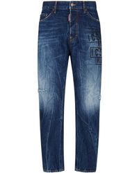 DSquared² - Icon-print Straight-leg Jeans - Lyst