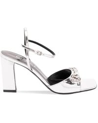 Gucci - Signora Horsebit Metallic Leren Sandalen - Lyst