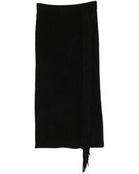 Emporio Armani - Fringed Midi Skirt - Lyst