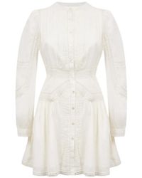 Ulla Johnson - Elysia Lace-Trim Cotton Mini Dress - Lyst