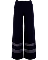 FRANK LYMAN - Sheer-Panel Palazzo Pants - Lyst