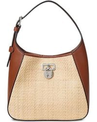 Ralph Lauren - Borsa A Spalla Tanner Con Inserto Intrecciato - Lyst
