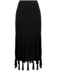 Wales Bonner - Black High Waisted Tassel Detail Skirt - Lyst