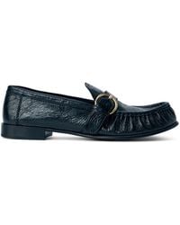 Miu Miu - Buckle-Detail Textured-Leather Loafers - Lyst