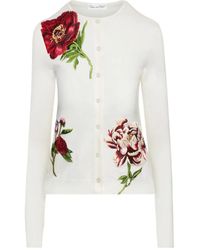 Oscar de la Renta - Peony-Threadwork Cardigan - Lyst