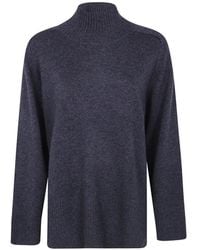 Paul Smith - Dark- Wool-Cashmere High-Neck Knit Sweater - Lyst