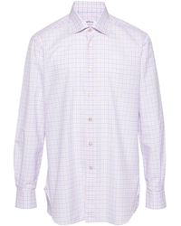 Kiton - Geruite Overhemd - Lyst