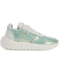 Giuseppe Zanotti - Urchin Snakeskin-Effect Lace-Up Sneakers - Lyst