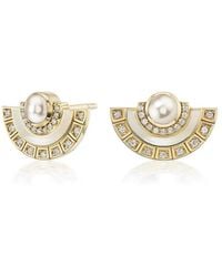 Sorellina - 18K Alba Diamond And Pearl Earrings - Lyst