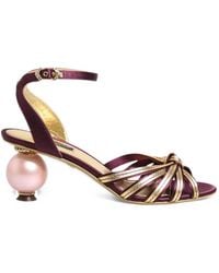Dolce & Gabbana - Keira Pearl-Heel Sandals - Lyst