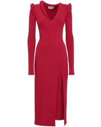 Alexander McQueen - Ribbed Long-sleeve Midi Dress - Lyst