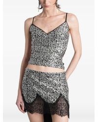 Siedres - Sequin-Embellished Backless Top - Lyst