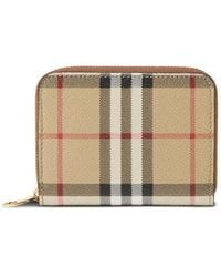 Burberry - Check Motif Mini Wallet - Lyst