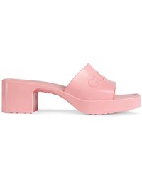 Gucci Мюли С Тисненым Логотипом - Розовый