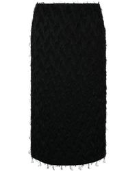 MSGM - Frayed-detail Skirt - Lyst