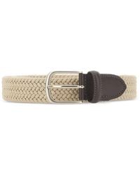 Alberto Luti - Woven Leather-Trim Belt - Lyst