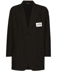 Dolce & Gabbana - Logo Patch Single-breasted Blazer - Lyst