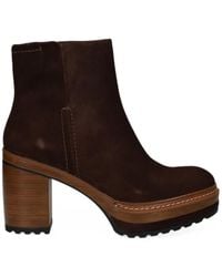 Pons Quintana - Suede Platform Ankle Boots - Lyst