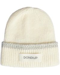 Dondup - Logo-Patch Ribbed-Knit Beanie Hat - Lyst