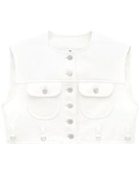 Courreges - Faux-Leather Cropped Vest - Lyst