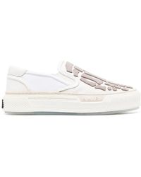 Amiri - Skell Skeleton-appliqué Leather Low-top Trainers - Lyst