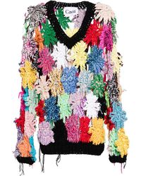 CAVIA - Floral-motif Crochet-knit Jumper - Lyst