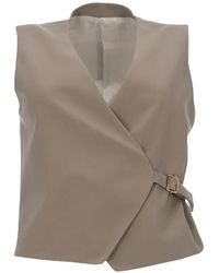 PT Torino - Angela Wrap-Style Buckle-Fastening Waistcoat - Lyst