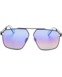 Philipp Plein - Engraved-Logo Pilot-Frame Sunglasses - Lyst