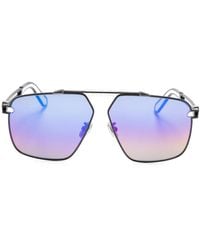 Philipp Plein - Engraved-Logo Pilot-Frame Sunglasses - Lyst