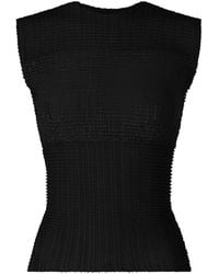 Issey Miyake - Plissé-Effect Sleeveless Top - Lyst