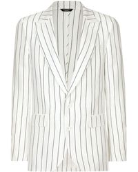Dolce & Gabbana - Striped Linen Blazer - Lyst