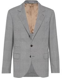 Brunello Cucinelli - Check-Print Virgin-Wool Blazer - Lyst