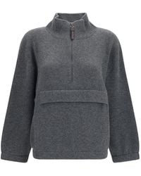 Brunello Cucinelli - Quarter-Zip Cashmere Sweater - Lyst