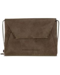 Brunello Cucinelli - Bc Duo Suede Clutch Bag - Lyst