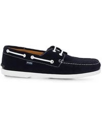 Atalanta Weller - Contrast-Stitch Suede Boat Shoes - Lyst