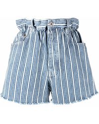 Miu Miu - Pantalones vaqueros cortos con cintura paperbag - Lyst