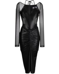 Versace - Vestido midi V-Emblem con aberturas - Lyst