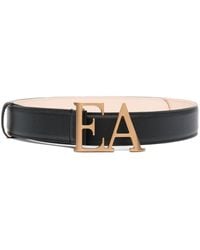 Emporio Armani - Logo-buckle Leather Belt - Lyst