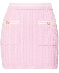 Alessandra Rich - Cable-knit Cotton Miniskirt - Lyst