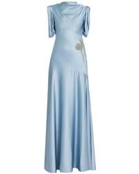 Erdem - Embroidered Satin-Cady Gown - Lyst