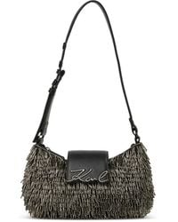 KARL LAGERFELD - K/Signature Beaded Shoulder Bag - Lyst