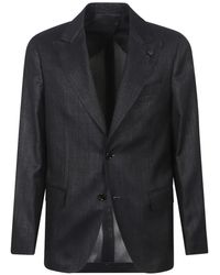 Lardini - Blazer Vaquero Con Solapas De Pico - Lyst
